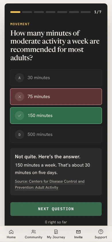 Beat Me quiz — an answer explained, with its source.